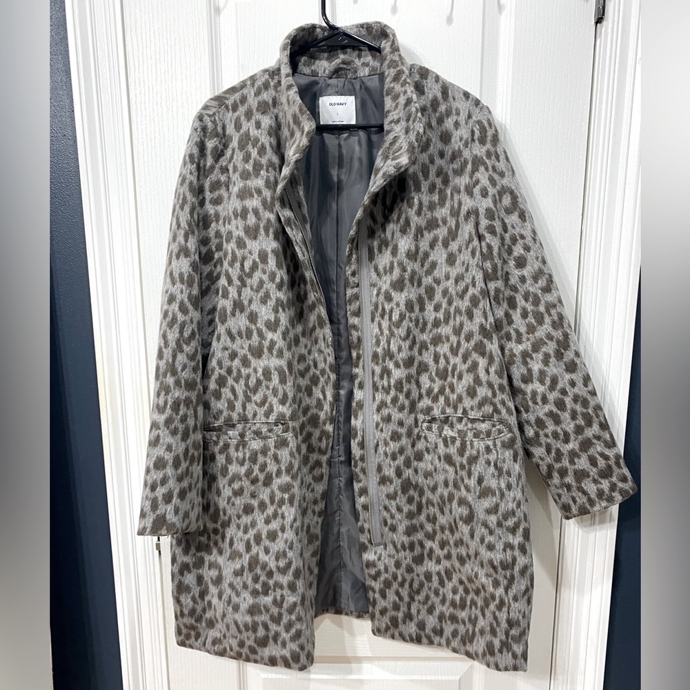 NWOT leopard car coat